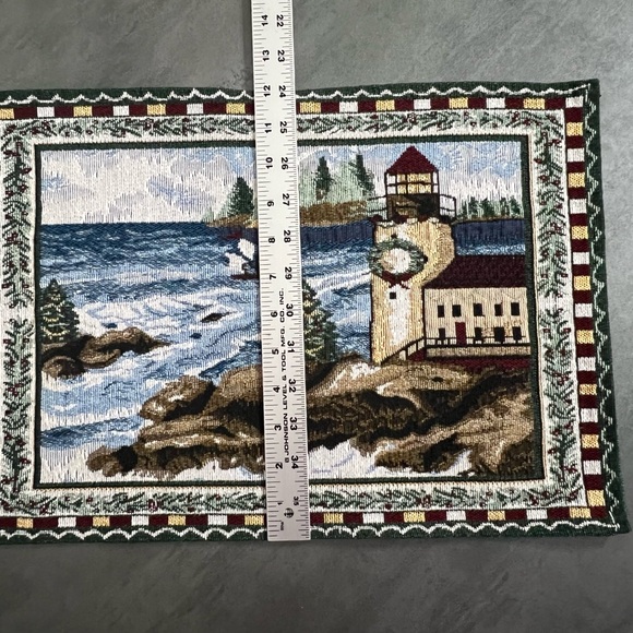 Holiday Christmas Tapestry Placemats Lighthouse Winter Sea Scene 17x12 Set‎ of 4 - Picture 7 of 7